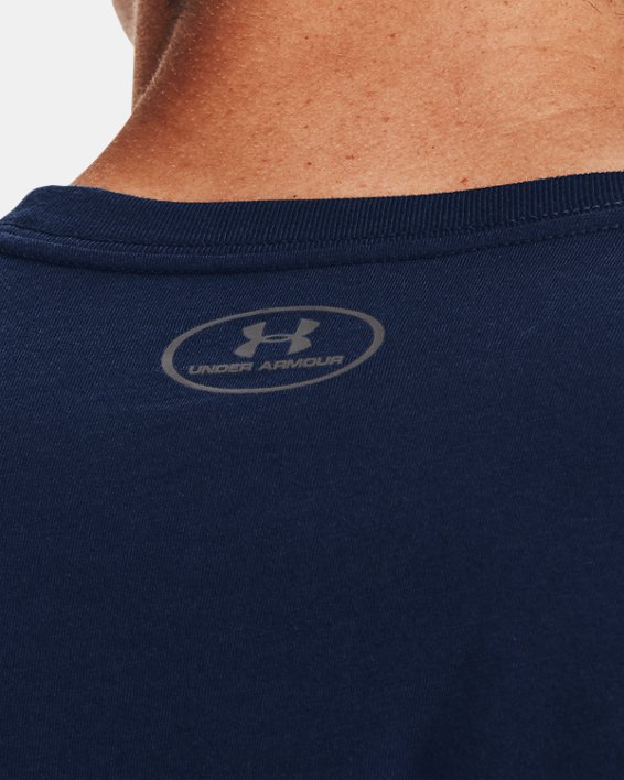 Men's UA Big Logo Short Sleeve T-Shirt, Navy, pdpMainDesktop image number 3